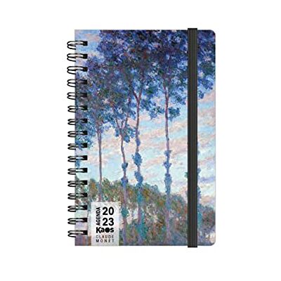 KAOS Agenda Daily 2023 med Spiral 12 månader med Planner Pocket 9x14 cm Lätt att bära Till Hem Kontor Universitet Omslag Kartong, Platt elastik, Bokmärke Monet Popli KAOS Agenda Daily 2023 med Spiral 12 månader med Planner Pocket 9x14 cm Lätt att bära Till Hem Kontor Universitet Omslag Kartong, Platt elastik, Bokmärke Monet Popli
