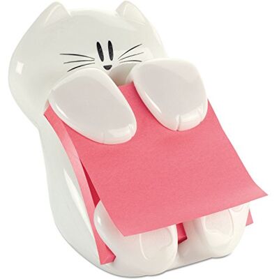 Post-it Cat-330 Super Sticky Z-Notes dispenser i kattform, inklusive 1 Block Super Sticky Z-Notes, vit Post-it Cat-330 Super Sticky Z-Notes dispenser i kattform, inklusive 1 Block Super Sticky Z-Notes, vit