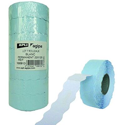 APLI 100913 Sine 1500 etiketter permanent 22 x 12 mm vit – förpackning med 7 APLI 100913 Sine 1500 etiketter permanent 22 x 12 mm vit – förpackning med 7