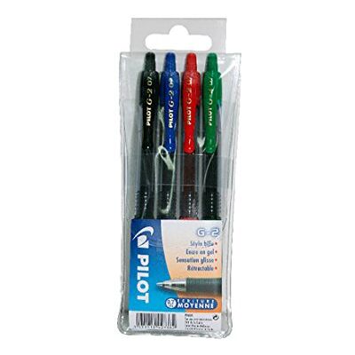 PILOT G2 Rollerball gelpenna – paket med 3 Noir, bleu, rouge & vert PILOT G2 Rollerball gelpenna – paket med 3 Noir, bleu, rouge & vert