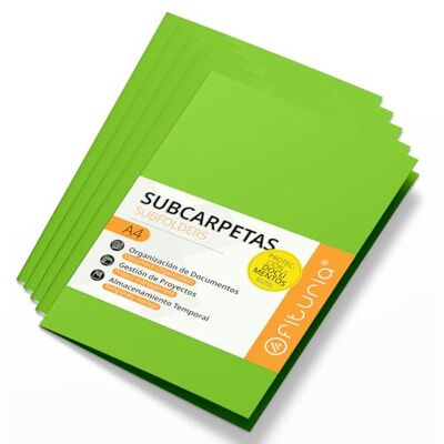 OFITURIA A4-kortmappar, 180 gr, dokumentsorterare mappar, 50-pack undermappar för arkivering och sortering Offituria (stark grön) OFITURIA A4-kortmappar, 180 gr, dokumentsorterare mappar, 50-pack undermappar för arkivering och sortering Offituria (stark grön)