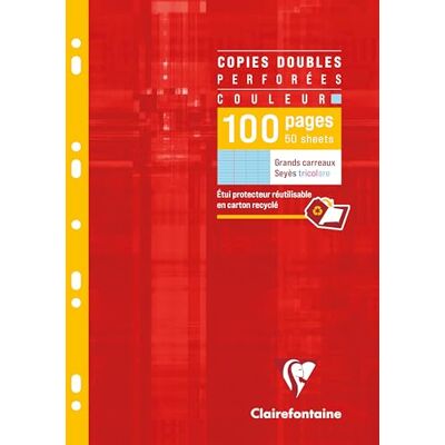 Clairefontaine dubbla färgade lakan, A4, Seyès härskande A27 BLÅ Clairefontaine dubbla färgade lakan, A4, Seyès härskande A27 BLÅ