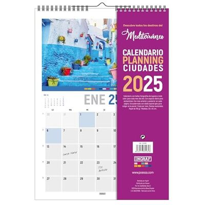 Ingraf Medelhavet vertikal kalender 2025, Ingraf Medelhavet vertikal kalender 2025,