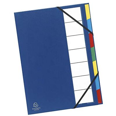 Exacompta Ref 55320E 1 Ordonator sorterare med elastiska band omslag i hård kartong neutrala flikar etiketthållare 7 fack storlek 23,5x 33,5 cm för A4 slumpmässiga färger Exacompta Ref 55320E 1 Ordonator sorterare med elastiska band omslag i hård kartong neutrala flikar etiketthållare 7 fack storlek 23,5x 33,5 cm för A4 slumpmässiga färger