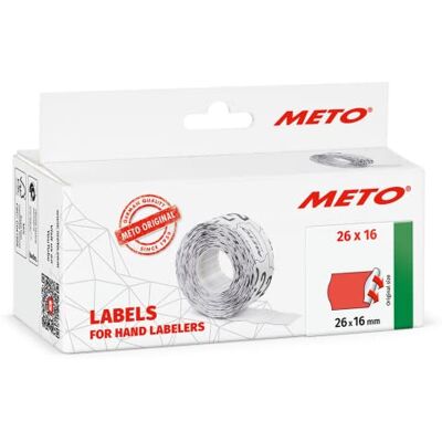 Meto Original prisetiketter (26x16 mm, 2 rader, 6 000 stycken, fluorescerande röd, permanent, prisetiketter för , Contact, Sato, Avery, Tovel, Samark etc.) Meto Original prisetiketter (26x16 mm, 2 rader, 6 000 stycken, fluorescerande röd, permanent, prisetiketter för , Contact, Sato, Avery, Tovel, Samark etc.)