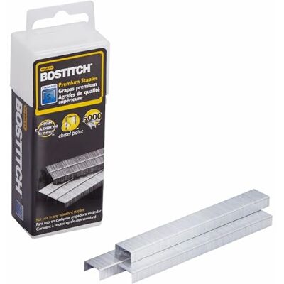 Bostitch Office Premium standard häftklamrar i genomskinlig plastlåda, 1/4 tum ben, reducerad sylt, 5 000 per låda (SB10) Bostitch Office Premium standard häftklamrar i genomskinlig plastlåda, 1/4 tum ben, reducerad sylt, 5 000 per låda (SB10)