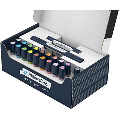 Schneider Twin Marker Paint-It 040 borste & rund komplett set V2-27 stycken olika färger Schneider Twin Marker Paint-It 040 borste & rund komplett set V2-27 stycken olika färger