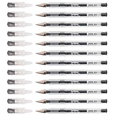 Leviatan L-138 gelpenna med ergonomiskt handtag och mattspets gul rulle 0, 3 mm 12 Stück svart Leviatan L-138 gelpenna med ergonomiskt handtag och mattspets gul rulle 0, 3 mm 12 Stück svart