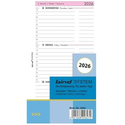 BIND B260226 kalenderinsats för chefskalender A6, timerinsats för kalender år 2026, 1 vecka/2 sidor, möteskalender med system, kalendarium för systemplanerare och standard tidsplanerare BIND B260226 kalenderinsats för chefskalender A6, timerinsats för kalender år 2026, 1 vecka/2 sidor, möteskalender med system, kalendarium för systemplanerare och standard tidsplanerare
