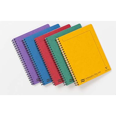 Clairefontaine Ref 482/1124Z Europa side-Wirebound notemaker (240 sidor) A4+ i storlek, fodrade linjer, premium pressboardskydd blandade färger (paket med 5) Clairefontaine Ref 482/1124Z Europa side-Wirebound notemaker (240 sidor) A4+ i storlek, fodrade linjer, premium pressboardskydd blandade färger (paket med 5)