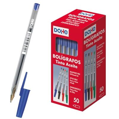 MTL Dohe Blå Kulspetspennor (50 st) Oljebaserat Bläck, Mediumspets 1,0 mm, Linjebredd 0,4 mm, Kontorsmaterial MTL Dohe Blå Kulspetspennor (50 st) Oljebaserat Bläck, Mediumspets 1,0 mm, Linjebredd 0,4 mm, Kontorsmaterial