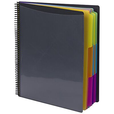 Smead 12 fickor Poly Project Organizer, brevstorlek, 1/3-skärnings tab, grå med ljusa färger (89207) Smead 12 fickor Poly Project Organizer, brevstorlek, 1/3-skärnings tab, grå med ljusa färger (89207)
