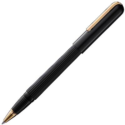 Lamy imporium rollerballpennor 360 – rullpennor med ett hölje i matt svart PVD-efterbehandling och polerad clip av guld polerad (galvaniserad) – med bläckrulle M 66 svart – linjebredd M Lamy imporium rollerballpennor 360 – rullpennor med ett hölje i matt svart PVD-efterbehandling och polerad clip av guld polerad (galvaniserad) – med bläckrulle M 66 svart – linjebredd M