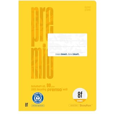 Staufen premio träningsbok, 10 anteckningsböcker, 16 ark vardera, DIN A5, linjerande stil 8f (5 x 7 mm diamant med marginaler), 90 g/m² återvunnet papper, runda hörn förhindrar åsnor Staufen premio träningsbok, 10 anteckningsböcker, 16 ark vardera, DIN A5, linjerande stil 8f (5 x 7 mm diamant med marginaler), 90 g/m² återvunnet papper, runda hörn förhindrar åsnor