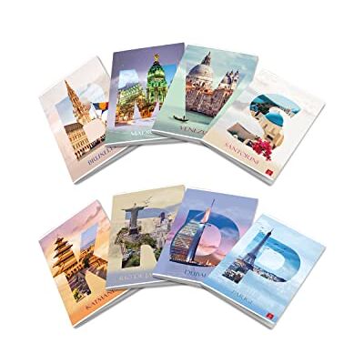Pigna , Maxi Notebook Dream Cities, f.to A4, 21 x 29,7 cm, 80 sidor + journal, 80 g/m², interiör, 0A, rader I och II elementär, blandade omslag, 10 stycken Pigna , Maxi Notebook Dream Cities, f.to A4, 21 x 29,7 cm, 80 sidor + journal, 80 g/m², interiör, 0A, rader I och II elementär, blandade omslag, 10 stycken