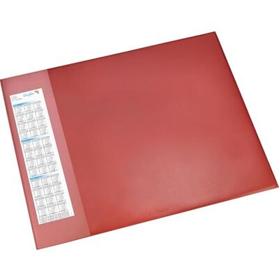 Läufer Löufer 41654 Durella D1 skrivbordsunderlägg med transparent sidofält och kalender, 52 x 65 cm, röd, halkfri skrivunderlag Läufer Löufer 41654 Durella D1 skrivbordsunderlägg med transparent sidofält och kalender, 52 x 65 cm, röd, halkfri skrivunderlag