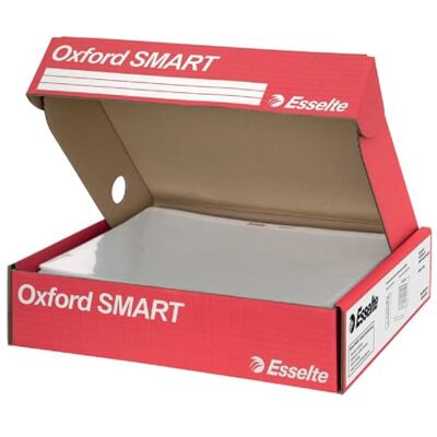 Esselte 391098500 deluxe universell stansväska med glans 50 x 6 paket, 8 x 1,5 x 28 cm, paket med 300, genomskinlig Esselte 391098500 deluxe universell stansväska med glans 50 x 6 paket, 8 x 1,5 x 28 cm, paket med 300, genomskinlig