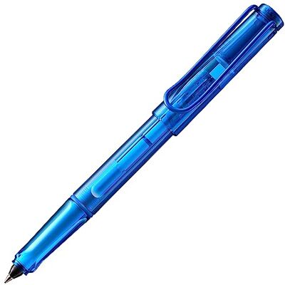 Lamy Balloon Rollerball 311 – helt transparent rollerball i blått med distinkt handtag och pulverlackerad metallklämma – med bläckpatron-linjebredd B Lamy Balloon Rollerball 311 – helt transparent rollerball i blått med distinkt handtag och pulverlackerad metallklämma – med bläckpatron-linjebredd B