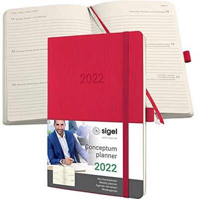 Sigel C2234 Conceptum veckoplanerare 2022 – 13,5 x 21 cm – mjukt omslag – 192 sidor – röd Sigel C2234 Conceptum veckoplanerare 2022 – 13,5 x 21 cm – mjukt omslag – 192 sidor – röd