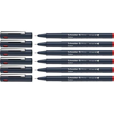 Schneider Pictus Fineliner (linjetjocklek 0,5 mm) 6-pack, röd Schneider Pictus Fineliner (linjetjocklek 0,5 mm) 6-pack, röd