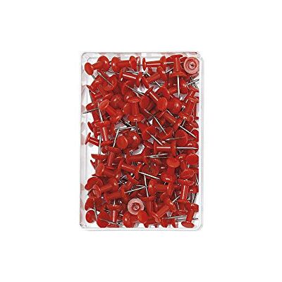 WEDO 54202 pinnnål diabolo-form, längd 2,3 cm, huvuddiameter 9 mm, nållängd 1,1 cm, 100 stycken klar låda, röd WEDO 54202 pinnnål diabolo-form, längd 2,3 cm, huvuddiameter 9 mm, nållängd 1,1 cm, 100 stycken klar låda, röd
