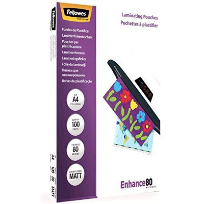 Fellowes Lamineringspåsar, Genomskinlig, 100 stycken A4 Fellowes Lamineringspåsar, Genomskinlig, 100 stycken A4