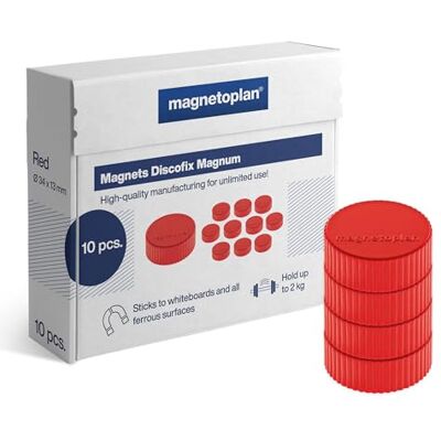 magnetoplan magnethållare magnum, 34 mm, 10 stycken röd magnetoplan magnethållare magnum, 34 mm, 10 stycken röd