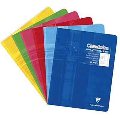 Clairefontaine 3794AMZC 32 sidor skrivanteckningsböcker 17 x 22 cm 90 g dubbla linjer 3 mm vertikal linjal för skrivinlärning kortomslag 6 anteckningsböcker Clairefontaine 3794AMZC 32 sidor skrivanteckningsböcker 17 x 22 cm 90 g dubbla linjer 3 mm vertikal linjal för skrivinlärning kortomslag 6 anteckningsböcker