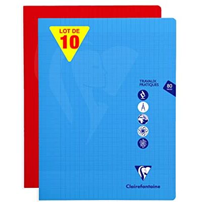 Clairefontaine – Ref 303327C – Mimesys häftbundet laboratorium arbetsbok (40 ark) – A4+ i storlek, Séyès linjal, 90 gsm borstat velumpapper, mjukt polypro-fodral – blandade färger (paket med 10) Clairefontaine – Ref 303327C – Mimesys häftbundet laboratorium arbetsbok (40 ark) – A4+ i storlek, Séyès linjal, 90 gsm borstat velumpapper, mjukt polypro-fodral – blandade färger (paket med 10)