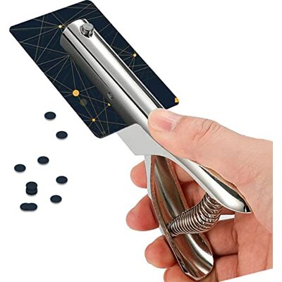 HNONPW Enhålsmans 5 cm räckvidd djup hals slitstark flik zinklegering silver lång 1/4 tum handhållen läderstans för scrapbook papper ID-kort PVC-bricka foton HNONPW Enhålsmans 5 cm räckvidd djup hals slitstark flik zinklegering silver lång 1/4 tum handhållen läderstans för scrapbook papper ID-kort PVC-bricka foton