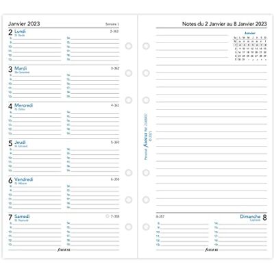 Filofax vecka på 1 sida + anteckningssida franska Per 2023 Filofax vecka på 1 sida + anteckningssida franska Per 2023