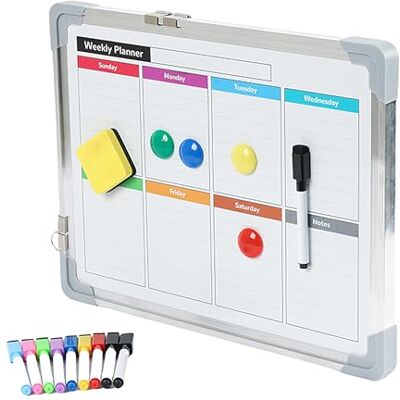 Relaxdays magnetisk dubbelsidig whiteboard med tillbehör, raderbar, 30 x 40 cm, vit Relaxdays magnetisk dubbelsidig whiteboard med tillbehör, raderbar, 30 x 40 cm, vit