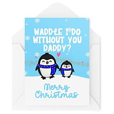 Tongue in Peach Roliga nya julkort Waddle I Do Without You?! Daddy Son julklapp julfirande Skämt rolig CBH1384 Tongue in Peach Roliga nya julkort Waddle I Do Without You?! Daddy Son julklapp julfirande Skämt rolig CBH1384