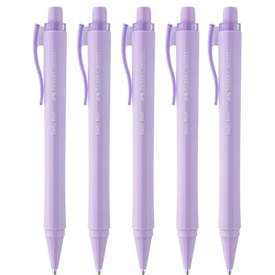 Faber-Castell 205099 – kulspetspenna Daily Ball söt lila, 5 stycken, med utbytbar XB påfyllning, dokumentsäker Faber-Castell 205099 – kulspetspenna Daily Ball söt lila, 5 stycken, med utbytbar XB påfyllning, dokumentsäker