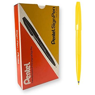 Pentel skyltpenna – gul, paket med 12, S520-G Pentel skyltpenna – gul, paket med 12, S520-G