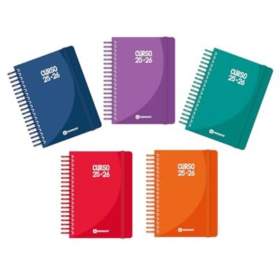 Centauro Skolkalenderset 2025 2026 a6, 5 st blandade färger, 70 g ark, spanska, hårt omslag, PVC-spiral, inklusive specialark för studenter och klistermärken, FSC Centauro Skolkalenderset 2025 2026 a6, 5 st blandade färger, 70 g ark, spanska, hårt omslag, PVC-spiral, inklusive specialark för studenter och klistermärken, FSC