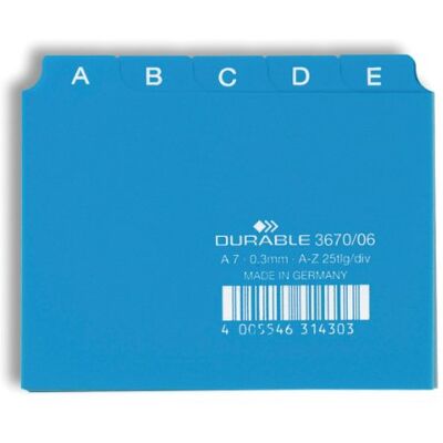 Durable 367006 Ledkort A-Z A7L, blå Durable 367006 Ledkort A-Z A7L, blå