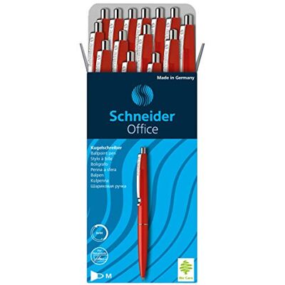 Schneider kontorskulspetspenna M spets röd förpackning med 20 Schneider kontorskulspetspenna M spets röd förpackning med 20