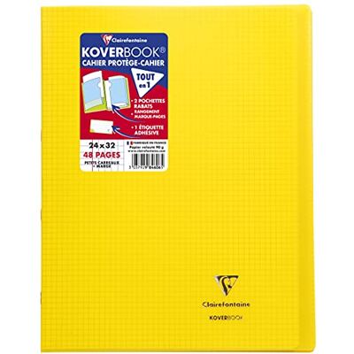Clairefontaine 984606C en förpackning med 10 gula Koverbook häftade anteckningsböcker 24 x 32 cm 48 små rutor med marginal 90 g vitt papper polyproomslag Clairefontaine 984606C en förpackning med 10 gula Koverbook häftade anteckningsböcker 24 x 32 cm 48 små rutor med marginal 90 g vitt papper polyproomslag