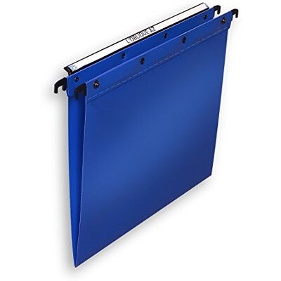 Elba Ultimate Polypropylen Foolscap hängmappar, V-bas – blå (förpackning med 25) Elba Ultimate Polypropylen Foolscap hängmappar, V-bas – blå (förpackning med 25)