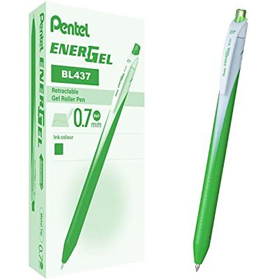 Pentel BL437 Energel Slim snäpprulle 0,7 mm, ljusgrön 12 st Pentel BL437 Energel Slim snäpprulle 0,7 mm, ljusgrön 12 st