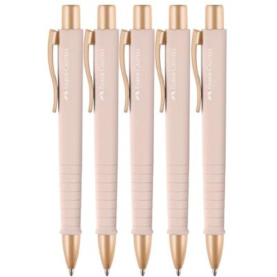 Faber-Castell 205360 – kulspetspenna poly boll, pale ros, 5 stycken, med utbytbar XB-påfyllning, dokumentsäker Faber-Castell 205360 – kulspetspenna poly boll, pale ros, 5 stycken, med utbytbar XB-påfyllning, dokumentsäker