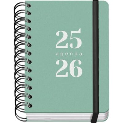 DOHE Skolkalender 2025 2026 Dag per sida, Storlek A6 (12x17 cm), Spanska och Engelska, September till Juni, Dubbelspiralbindning och Resårband, Flexibelt omslag, 4 Klistersidesark GRAMMAR Grön DOHE Skolkalender 2025 2026 Dag per sida, Storlek A6 (12x17 cm), Spanska och Engelska, September till Juni, Dubbelspiralbindning och Resårband, Flexibelt omslag, 4 Klistersidesark GRAMMAR Grön