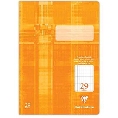 Clairefontaine 331029Cpack Paquet de 25 cahiers, idéal pour l'école, DIN A4 21x29,7 cm, réglure 29 quadrillé 5x9mm en continu, 32 pages, 90g, orange, 1 paquet Clairefontaine 331029Cpack Paquet de 25 cahiers, idéal pour l'école, DIN A4 21x29,7 cm, réglure 29 quadrillé 5x9mm en continu, 32 pages, 90g, orange, 1 paquet