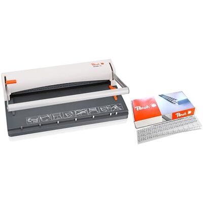 Peach Persika trådbindningsmaskin – binder 60 A4 sidor – inkl. 100 trådbindningsdynor – 6 ark stanskapacitet – PB300-15P1 Peach Persika trådbindningsmaskin – binder 60 A4 sidor – inkl. 100 trådbindningsdynor – 6 ark stanskapacitet – PB300-15P1