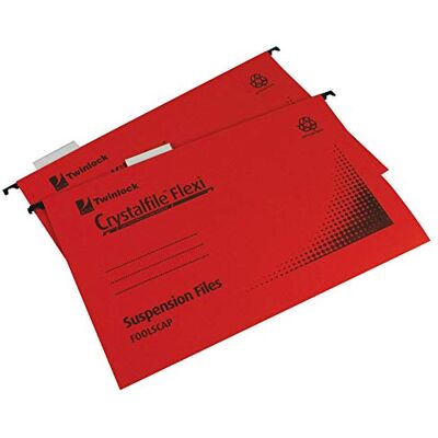 Rexel 3000042 kristallfil flexifil foolscap upphängningsfil, 150 arkkapacitet, 15 mm V-Base Manilla, paket med 50, röd Rexel 3000042 kristallfil flexifil foolscap upphängningsfil, 150 arkkapacitet, 15 mm V-Base Manilla, paket med 50, röd