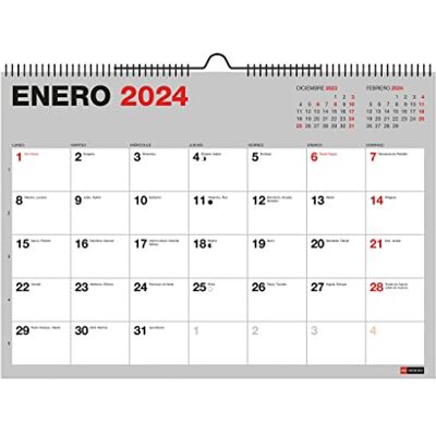 Miquelrius Kalender Vägg 18 Månader, från Juli 2023 till December 2024, Storlek A4, Grå Miquelrius Kalender Vägg 18 Månader, från Juli 2023 till December 2024, Storlek A4, Grå