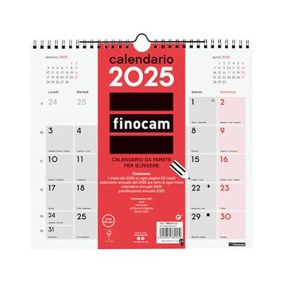 Finocam Neutral väggkalender för att skriva 2025 månadslayout januari 2025 december 2025 (12 månader) italienska Finocam Neutral väggkalender för att skriva 2025 månadslayout januari 2025 december 2025 (12 månader) italienska