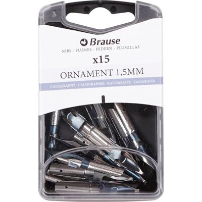 Brause 152015B Plumes de lettering pour porte-plume Boite 15 Plumes Ornament 1,5mm Fabrication Allemande Brause 152015B Plumes de lettering pour porte-plume Boite 15 Plumes Ornament 1,5mm Fabrication Allemande