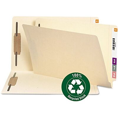 Smead Slutflik 100% återvunnen fästmapp, Shelf-Master® förstärkt rak flik, 2 fästelement, juridisk storlek, Manila, 50 per låda (37160) Smead Slutflik 100% återvunnen fästmapp, Shelf-Master® förstärkt rak flik, 2 fästelement, juridisk storlek, Manila, 50 per låda (37160)